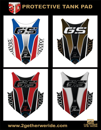 BMW F 800 GS Blue and Black Motor Bike Tank Pad / Protector 2013 - 2017