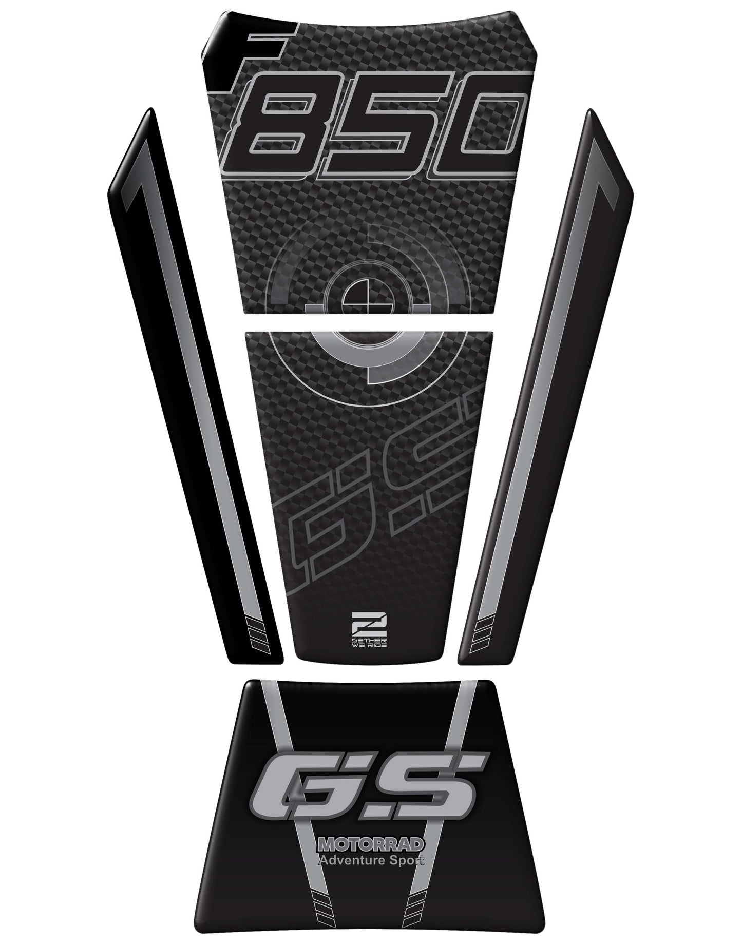 BMW F 850 GS Black Carbon Fibre Motor Bike Tank Pad / Protector