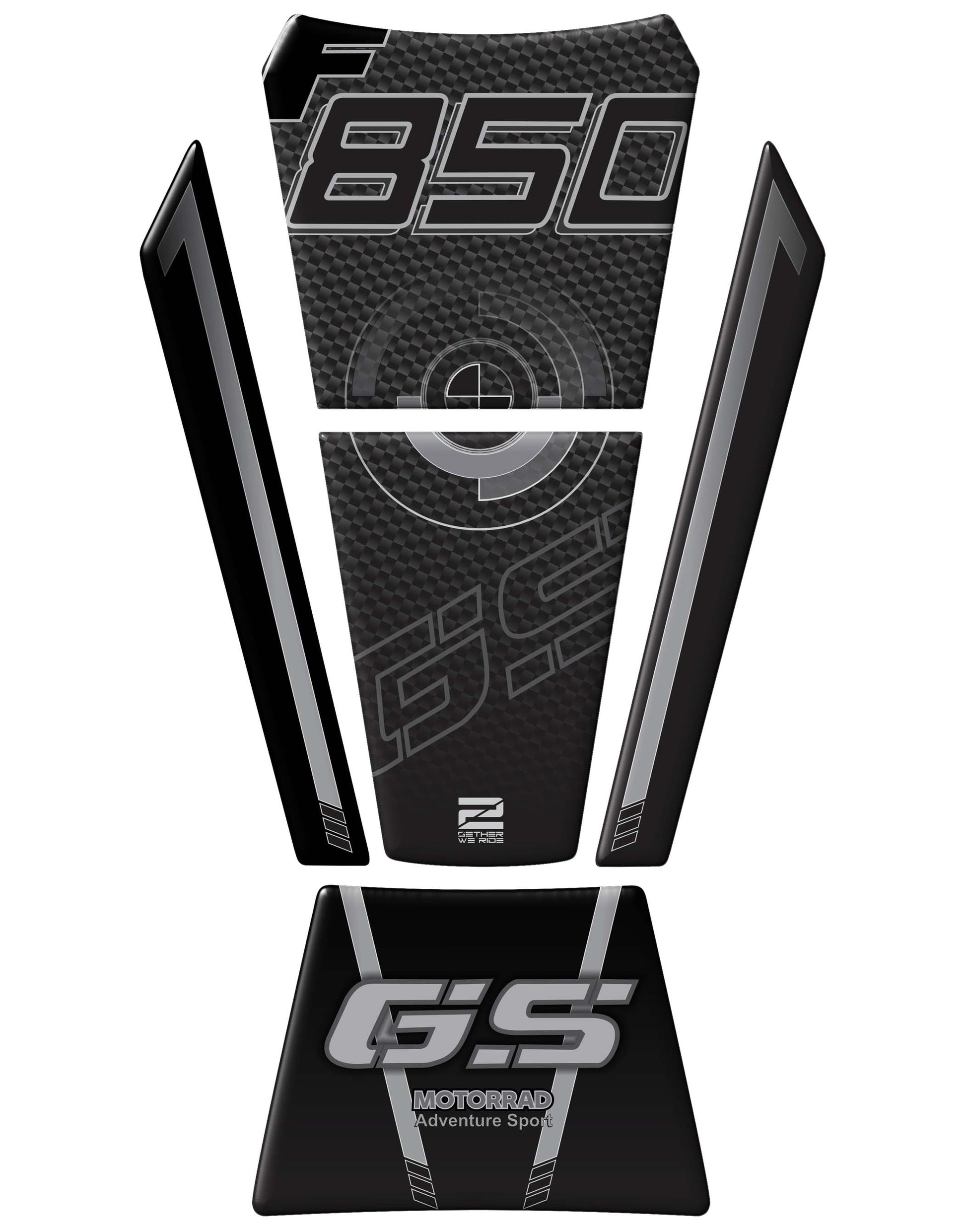 BMW F 850 GS Black Carbon Fibre Motor Bike Tank Pad / Protector