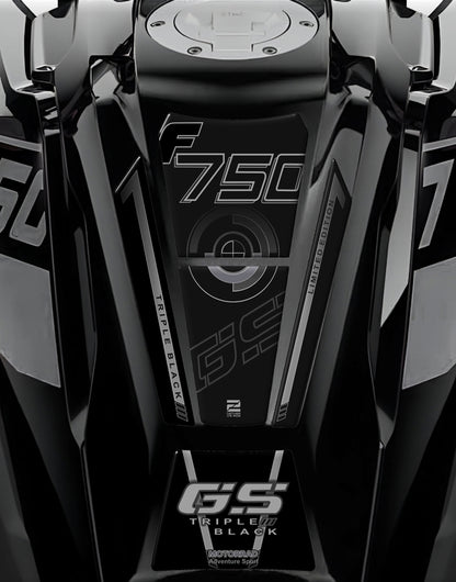 BMW F 750 GS Triple Black Motor Bike Tank Pad / Protector. Limited Edition
