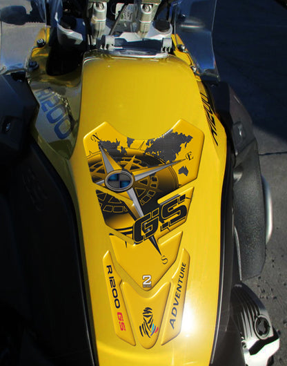 BMW R 1200 GS Adventure Yellow and Black Motor Bike Tank Pad Protector.