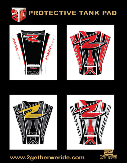 BMW F900 R Motor Bike Tank Pad / Protector 2020 - 2021. Red Grey and Black.