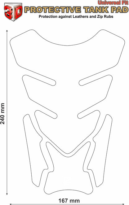Motor Bike Tank Pad Protector. Clear Grim Reaper. A Street Pad which fits most motorcycles.