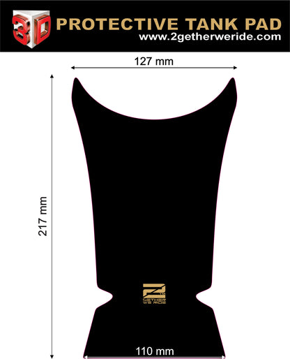 Triumph Tiger 1050 Motor Bike Tank Pad Protector.Universal Fit White and Red Triumph Motor Bike Tank Pad Protector