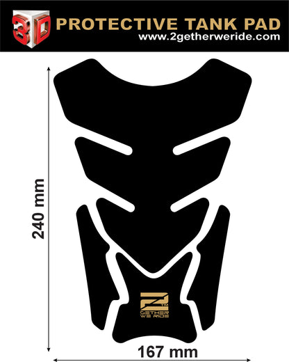 Motor Bike Tank Pad. Black Amazon Warrior with Angelic Wings.