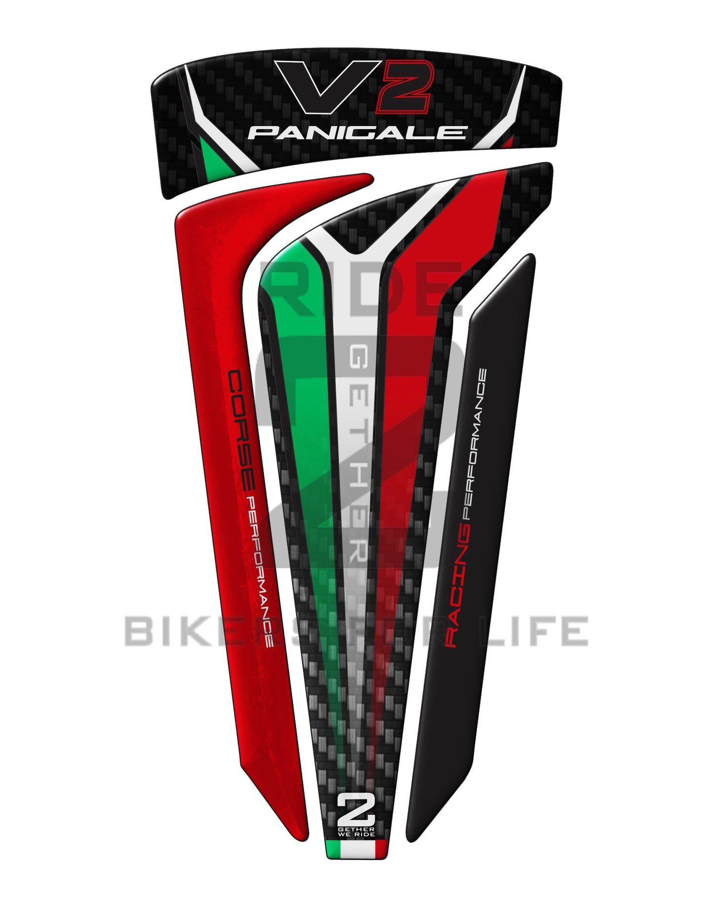 Ducati Panigale V2 Black, Red and Multi Colour Motor Bike Tank Pad Protector 2019 -2023