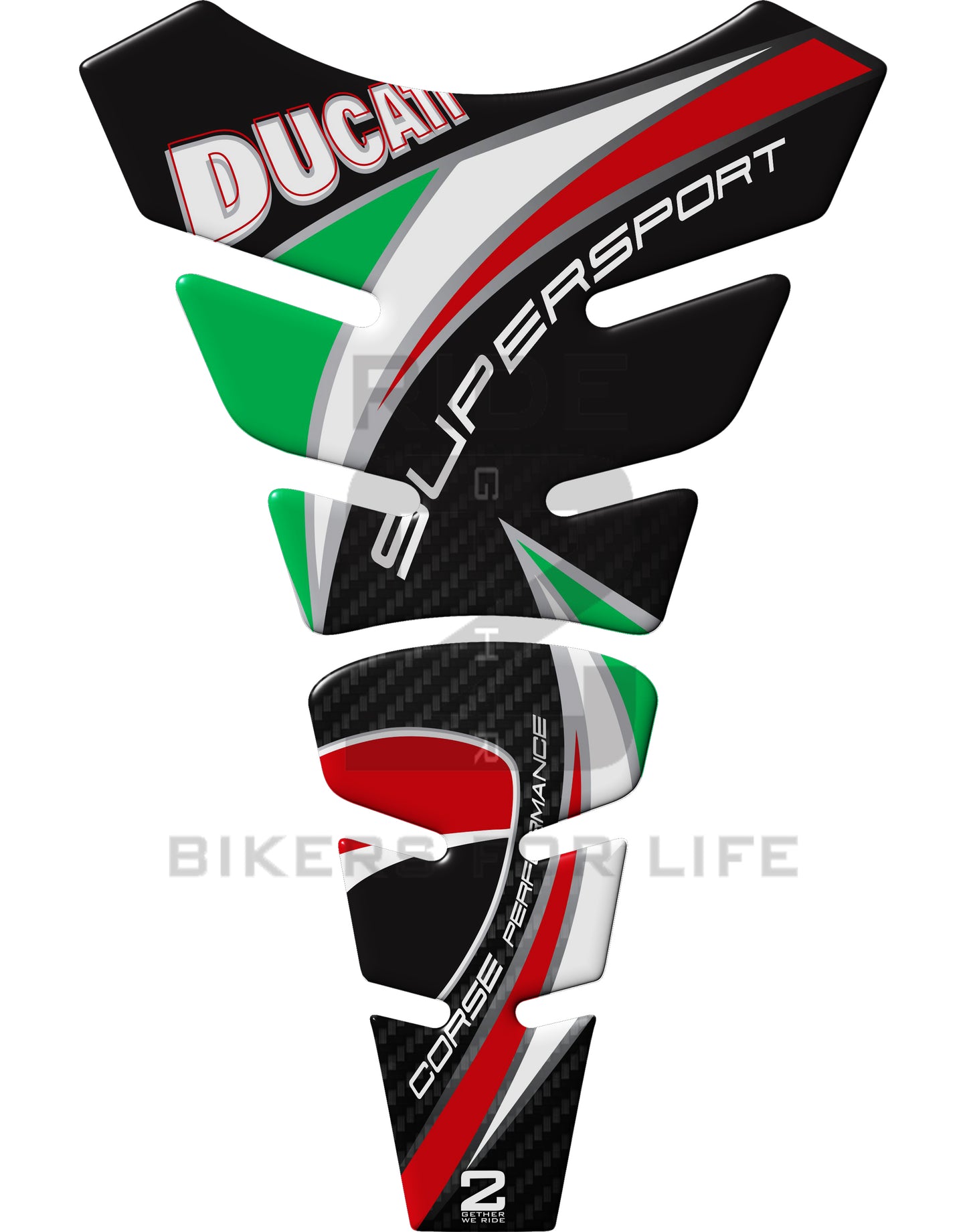 Ducati SuperSport Black Standard Motor Bike Tank Pad Protector 2016 -2023