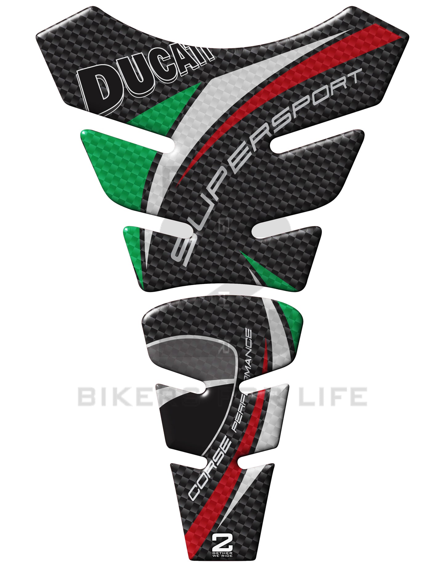 Ducati SuperSport Carbon Fibre Black Standard Motor Bike Tank Pad Protector 2016 -2023