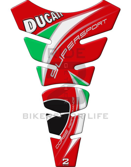 Ducati SuperSport Red Standard Motor Bike Tank Pad Protector 2016 -2023