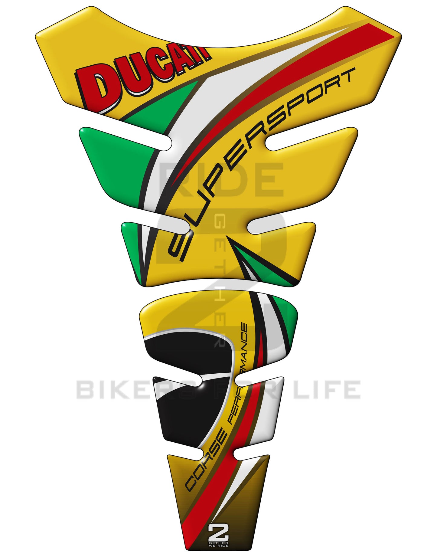 Ducati SuperSport Yellow and Black Standard Motor Bike Tank Pad Protector 2016 -2023