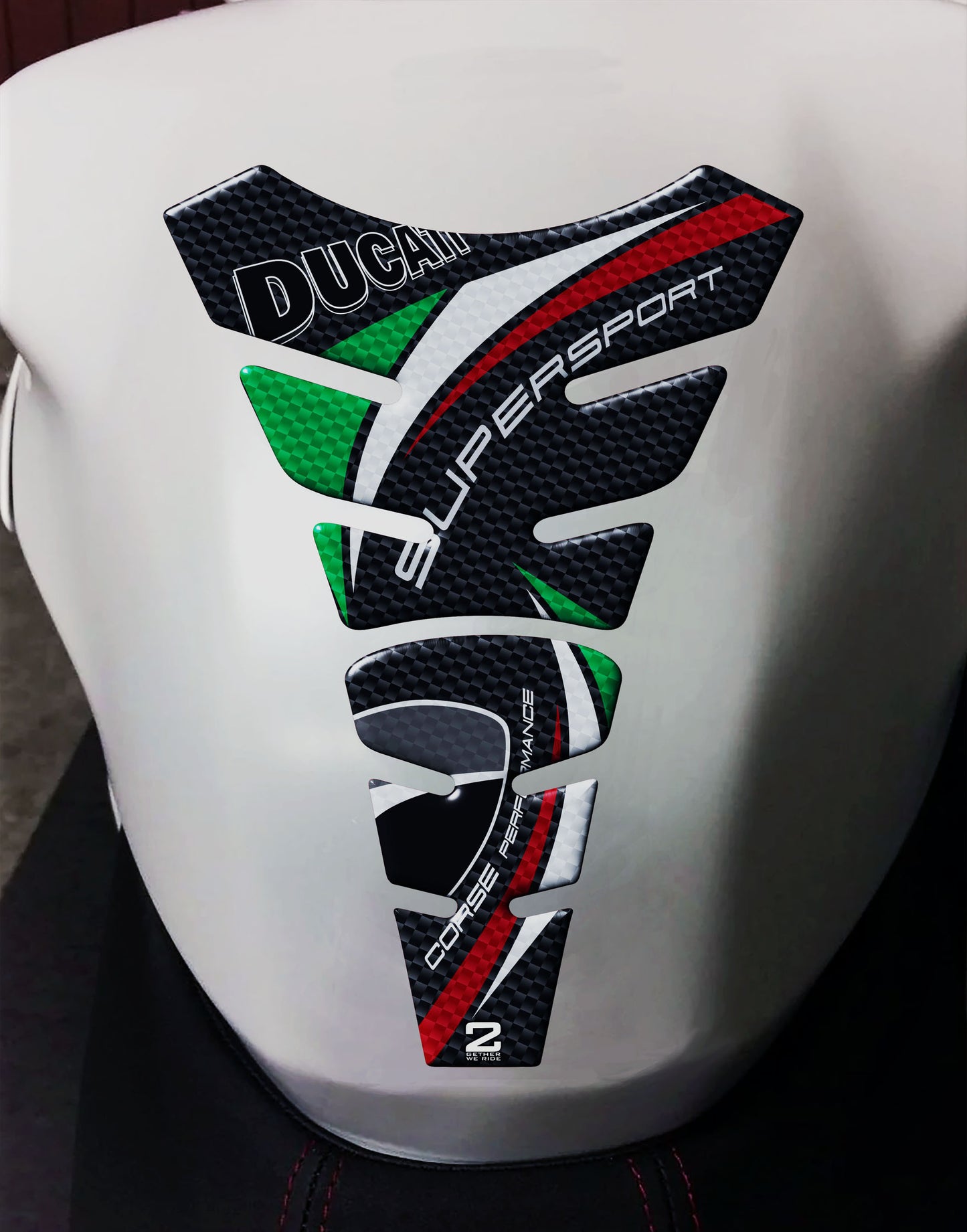 Ducati SuperSport Yellow and Black Motor Bike Tank Pad Protector 2016 -2023