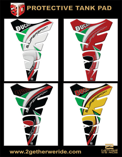 Ducati SuperSport Yellow and Black Motor Bike Tank Pad Protector 2016 -2023