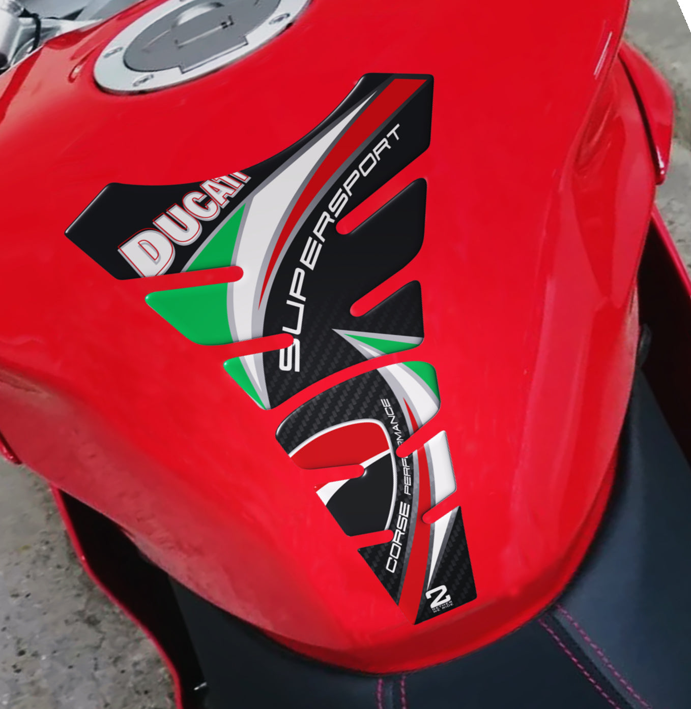 Ducati SuperSport White Standard Motor Bike Tank Pad Protector 2016 -2023