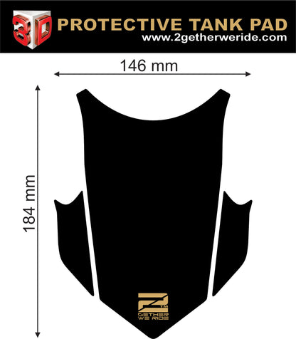 BMW F 800 GS Red and Black Motor Bike Tank Pad / Protector 2013 - 2017