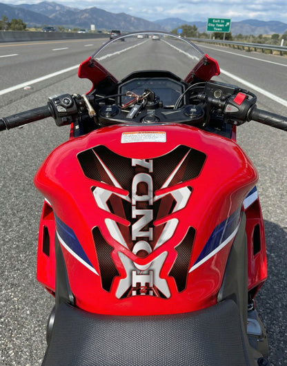 Honda Red White and Black Carbon Fibre Tank Pad Protector