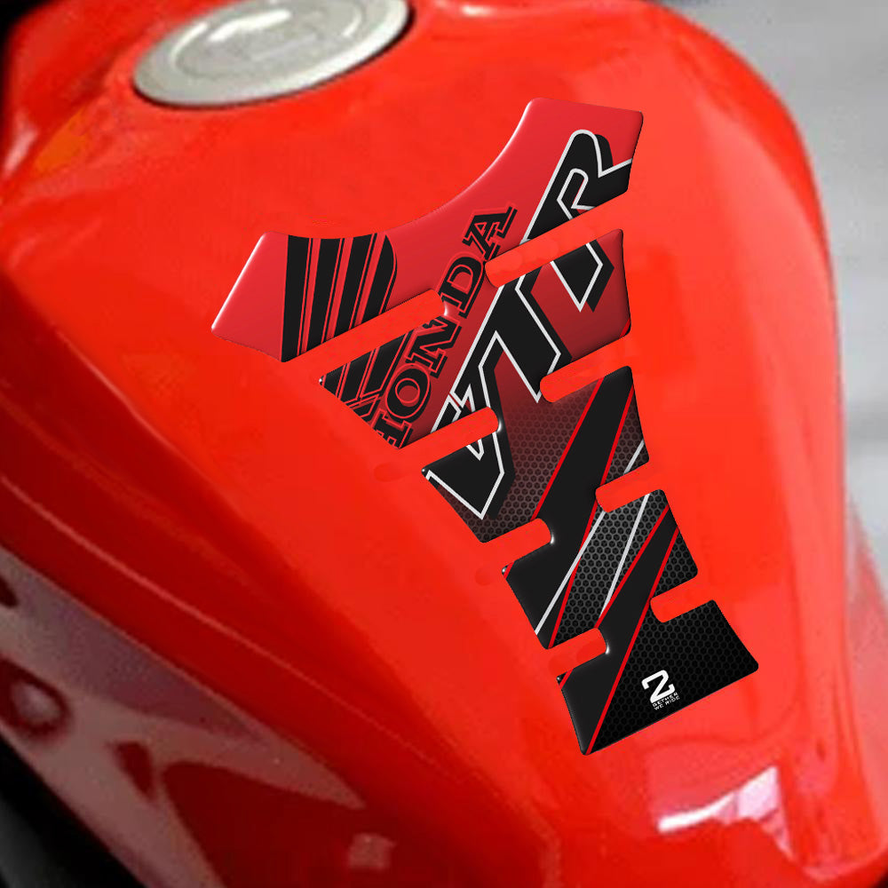 Honda VTR Series, Red and Black Protective Tank Pad. Universal Fit.
