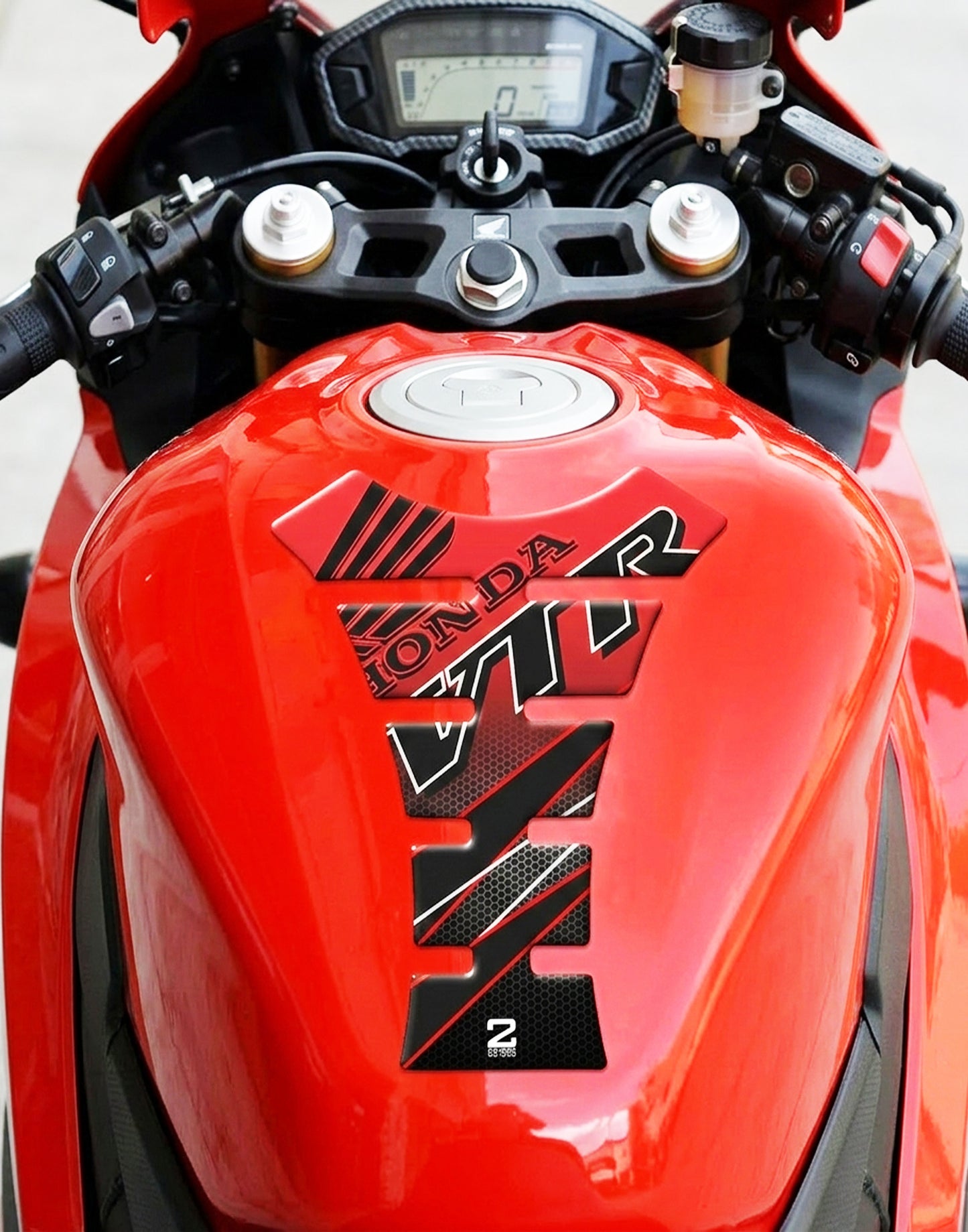 Honda VTR Series, White and Black Protective Tank Pad
