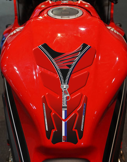 Honda Motor Bike Tank Pad. Black Carbon Fibre Honda Motorcycle Tank Pad Protector.