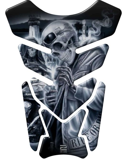 Kawasaki K Racing Black Ride or Die Tank Pad / Protector