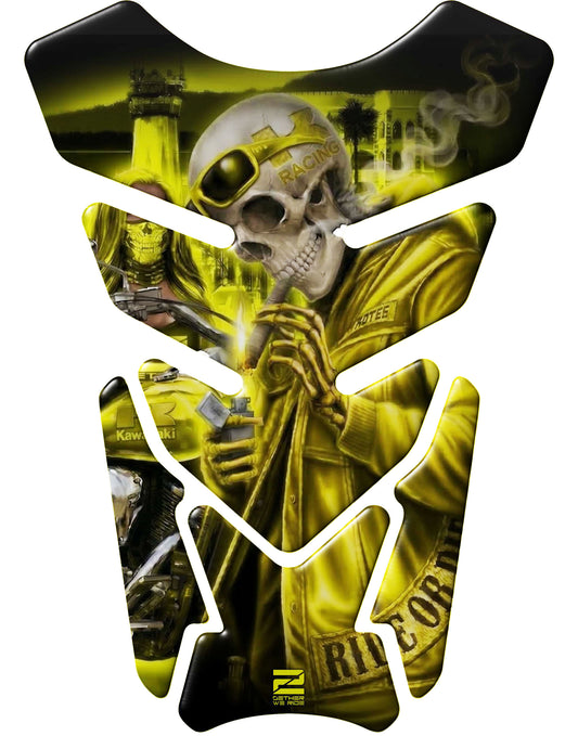 Kawasaki K Racing Yellow Ride or Die Tank Pad / Protector