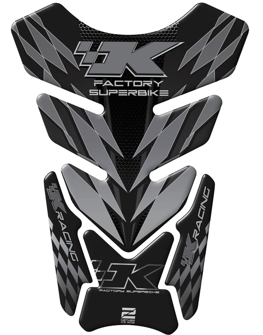 Kawasaki Factory Super Bike, Black and Silver Grey Motor Bike Tank Pad  Protector 2006 - 2022. K Racing