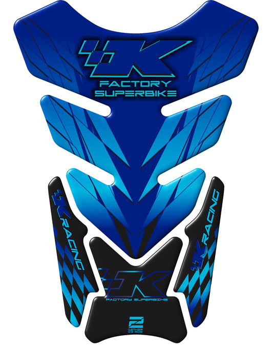 Kawasaki Factory Super Bike, Blue  Motor Bike Tank Pad  Protector 2006 - 2022. K Racing