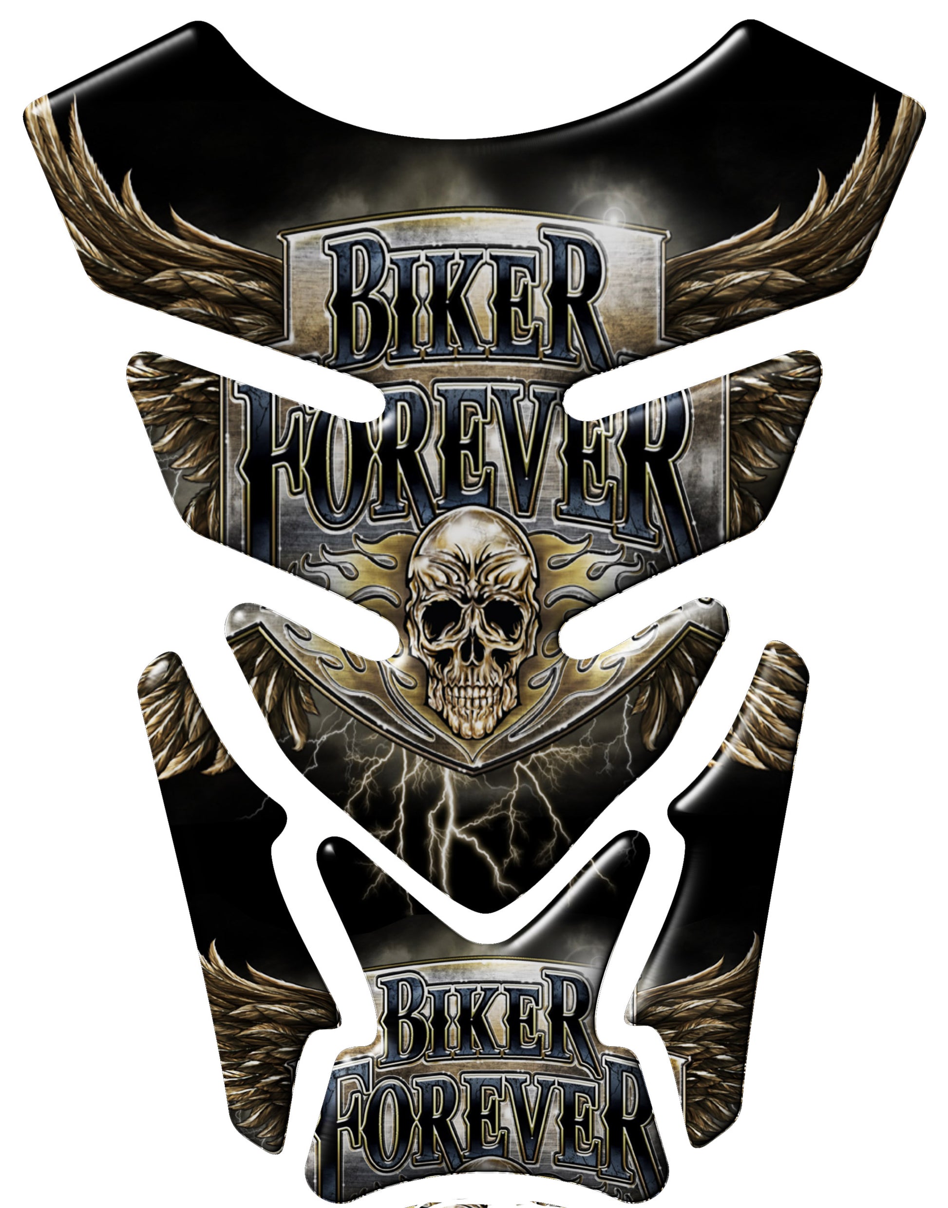 Universal Fit Black Biker Forever Old School Street Tank Pad