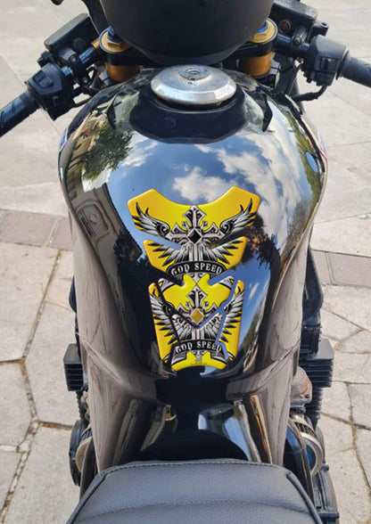 Motor Bike Tank Pad. God Speed Yellow Motor Bike Tank Pad. Universal Fit. Christian Motor Bike Tank Pad.