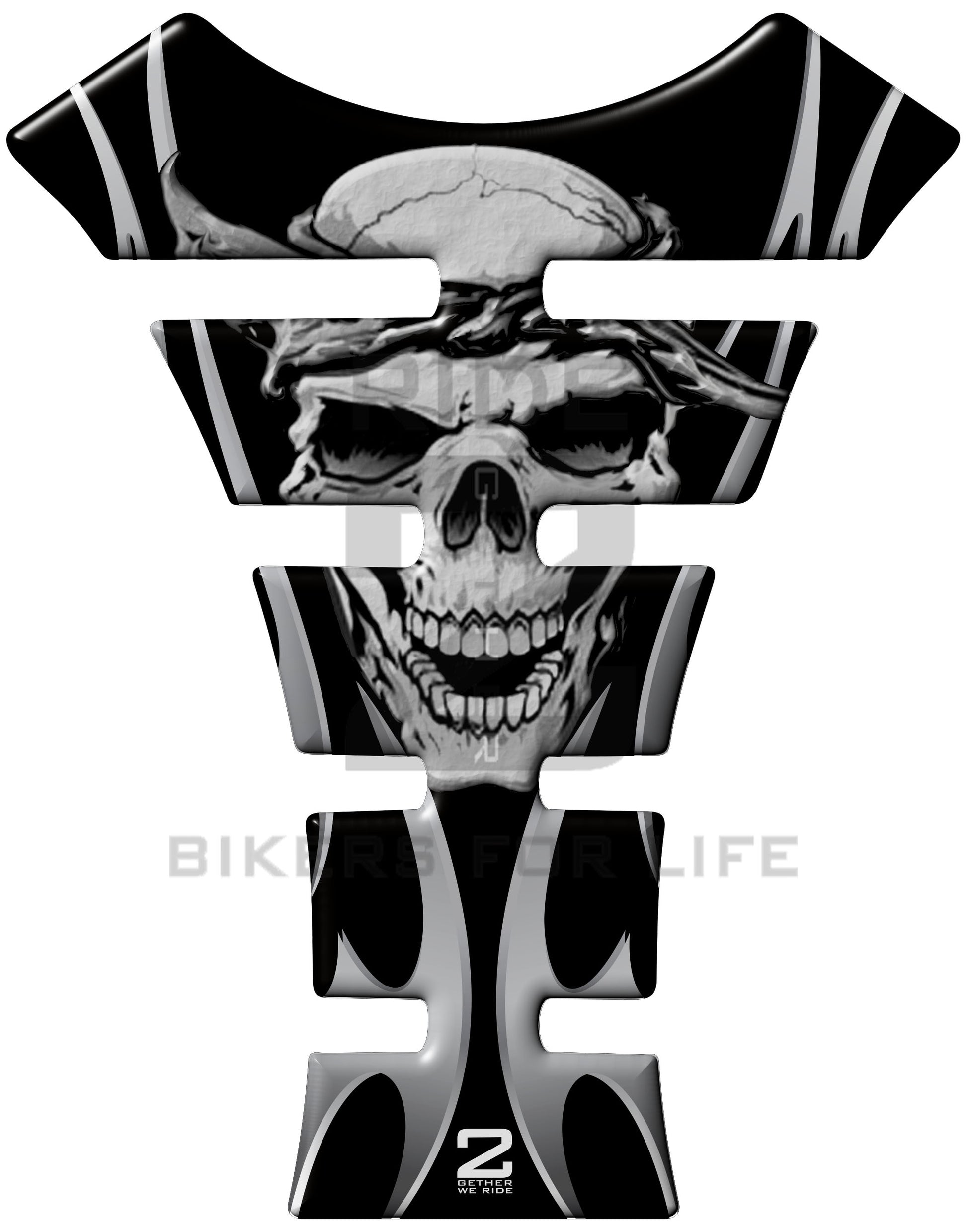 Universal Fit Black Reaper Motor Bike Tank Pad Protector. A Street Pad which fits most motorcycles.