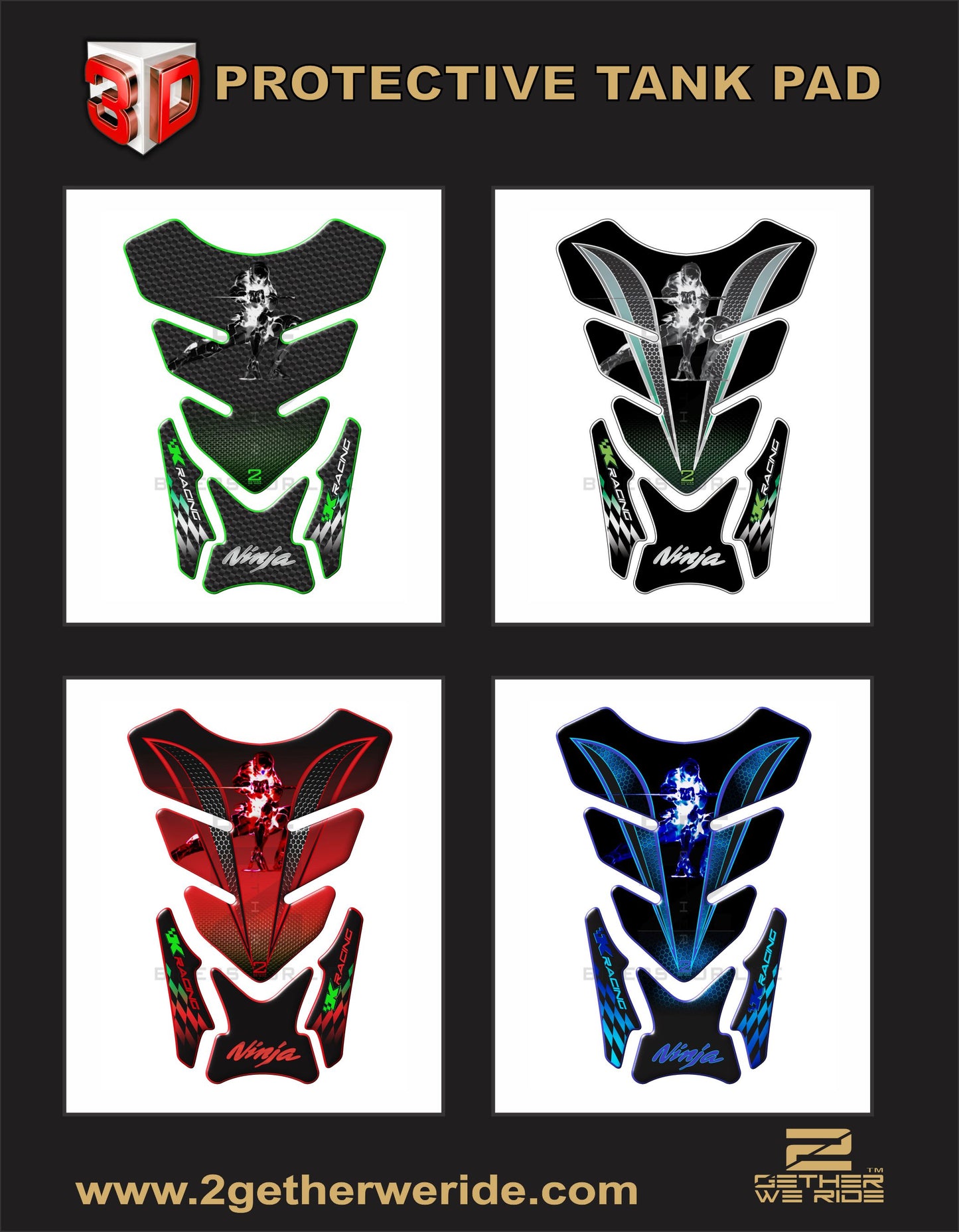 Kawasaki Ninja Tank Pad | Kawasaki Motorcycle Tank Protector