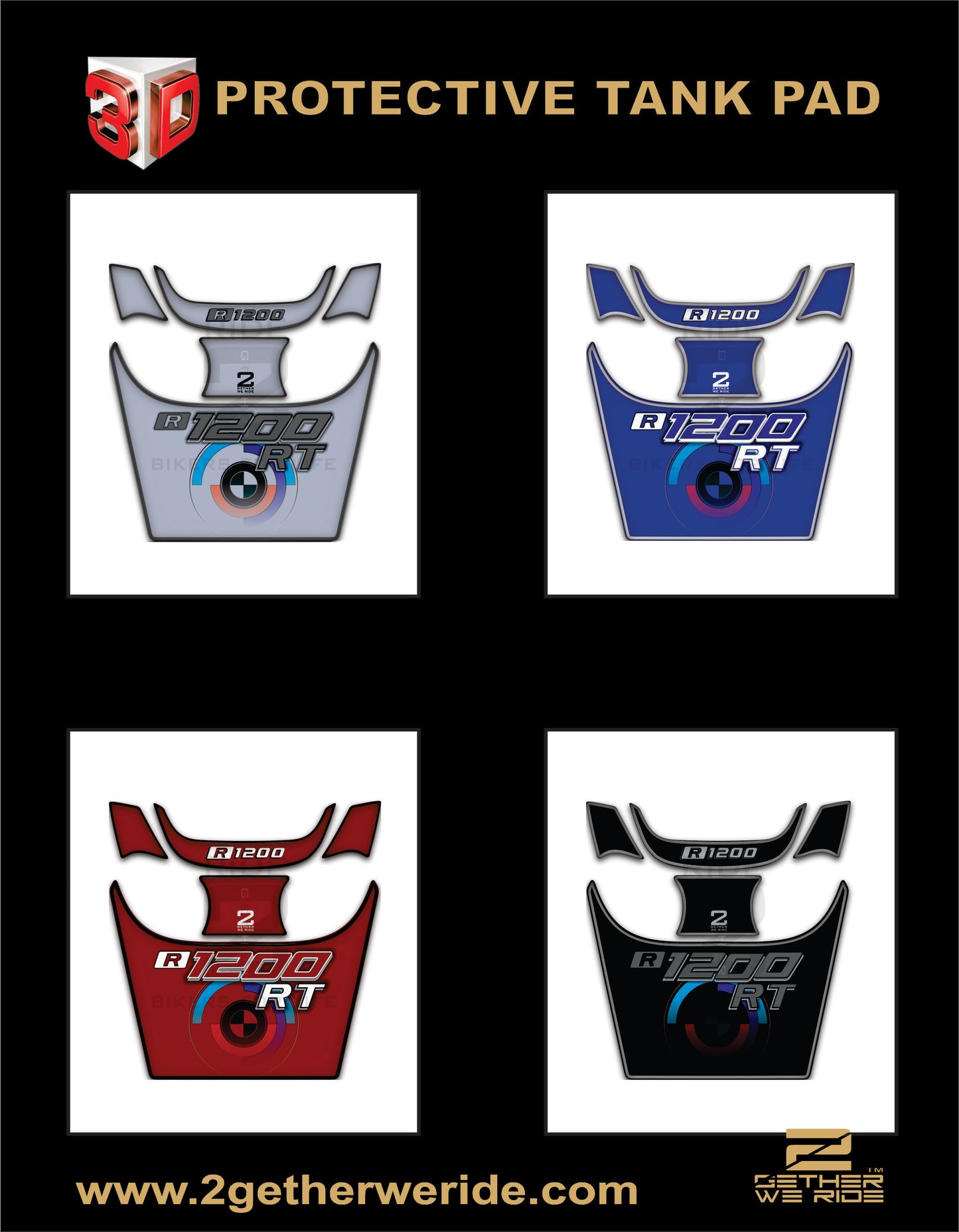 BMW  R 1200 RT Tank Pads  | BMW Motor Cycle Tank Protector