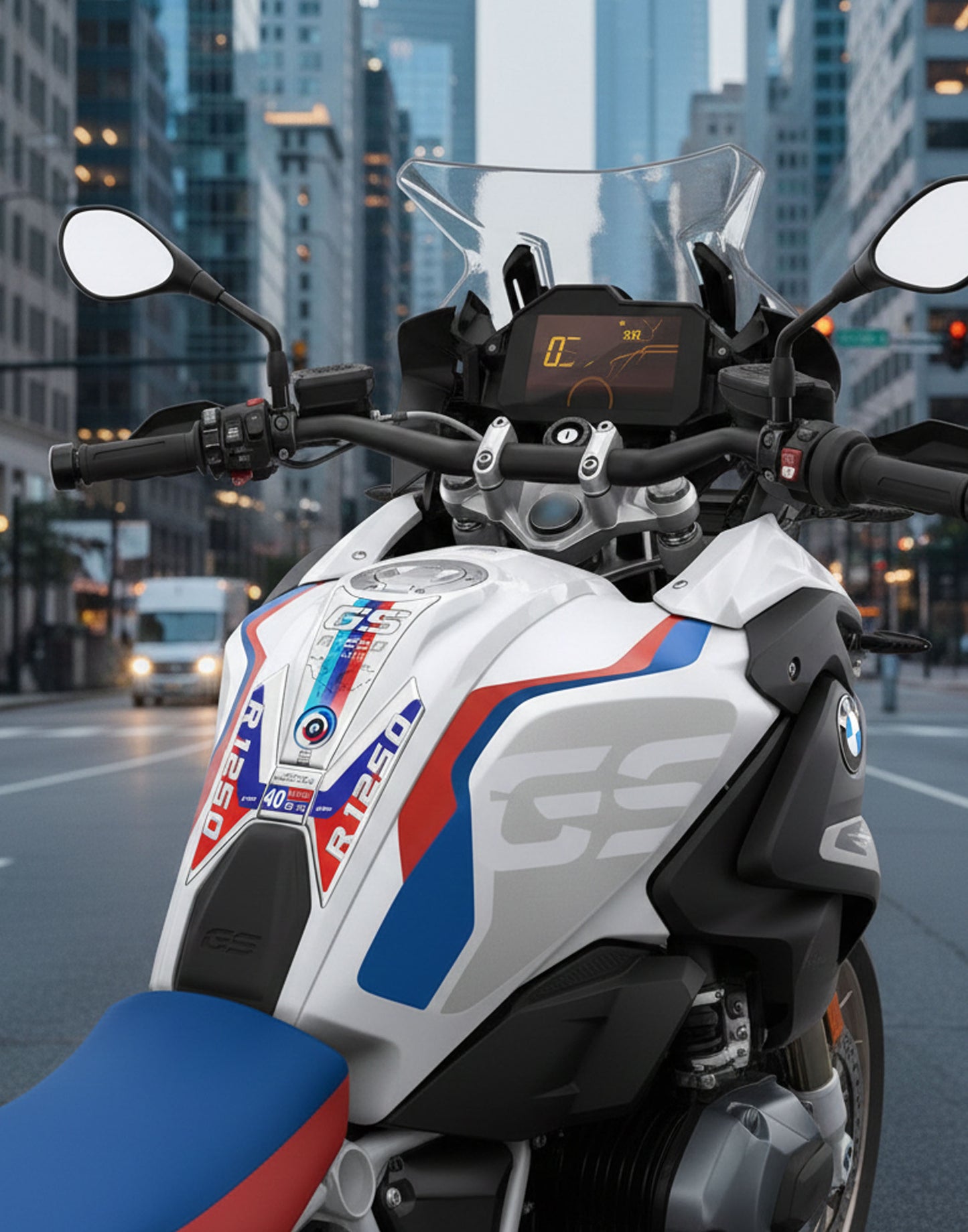 BMW R 1250 GS Standard Red, White and Blue HP Motor Bike Tank Pad / Protector - 2020 - 2023