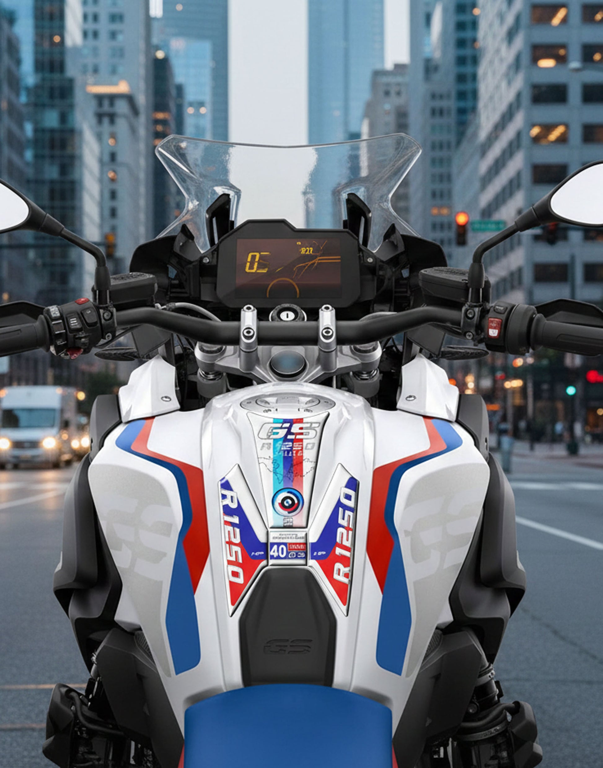BMW R 1250 GS Standard Red, White and Blue HP Motor Bike Tank Pad / Protector - 2020 - 2023