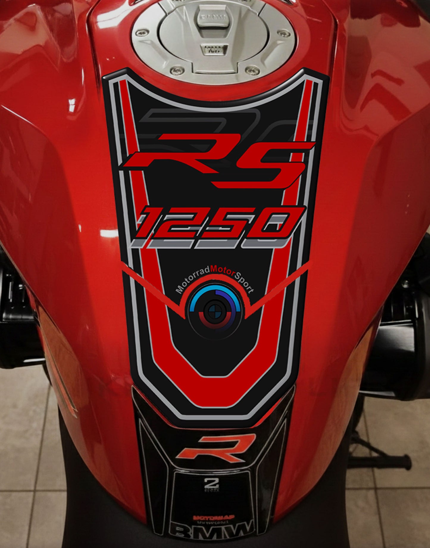 BMW R 1250 RS Red and Black Motor Bike Tank Pad&nbsp; Protector 2019 - 2022