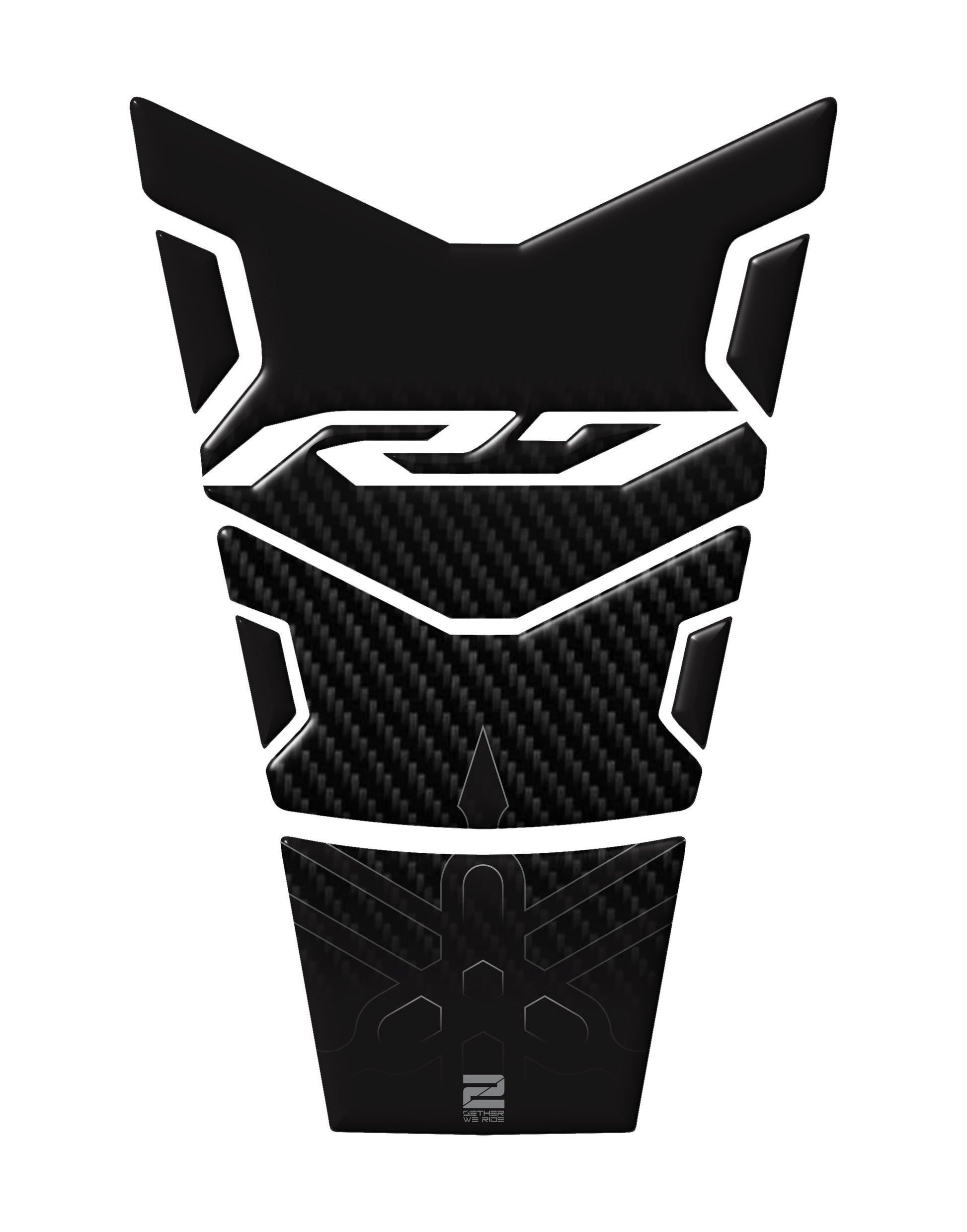 Yamaha R7 2021 -2024. Black Silver Grey and Carbon Fibre. Motor Bike Tank Pad Protectors.