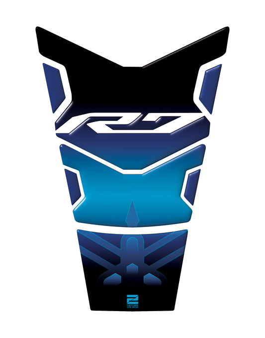 Yamaha R7 2021 -2024. Blue and black Motor Bike Tank Pad Protectors.