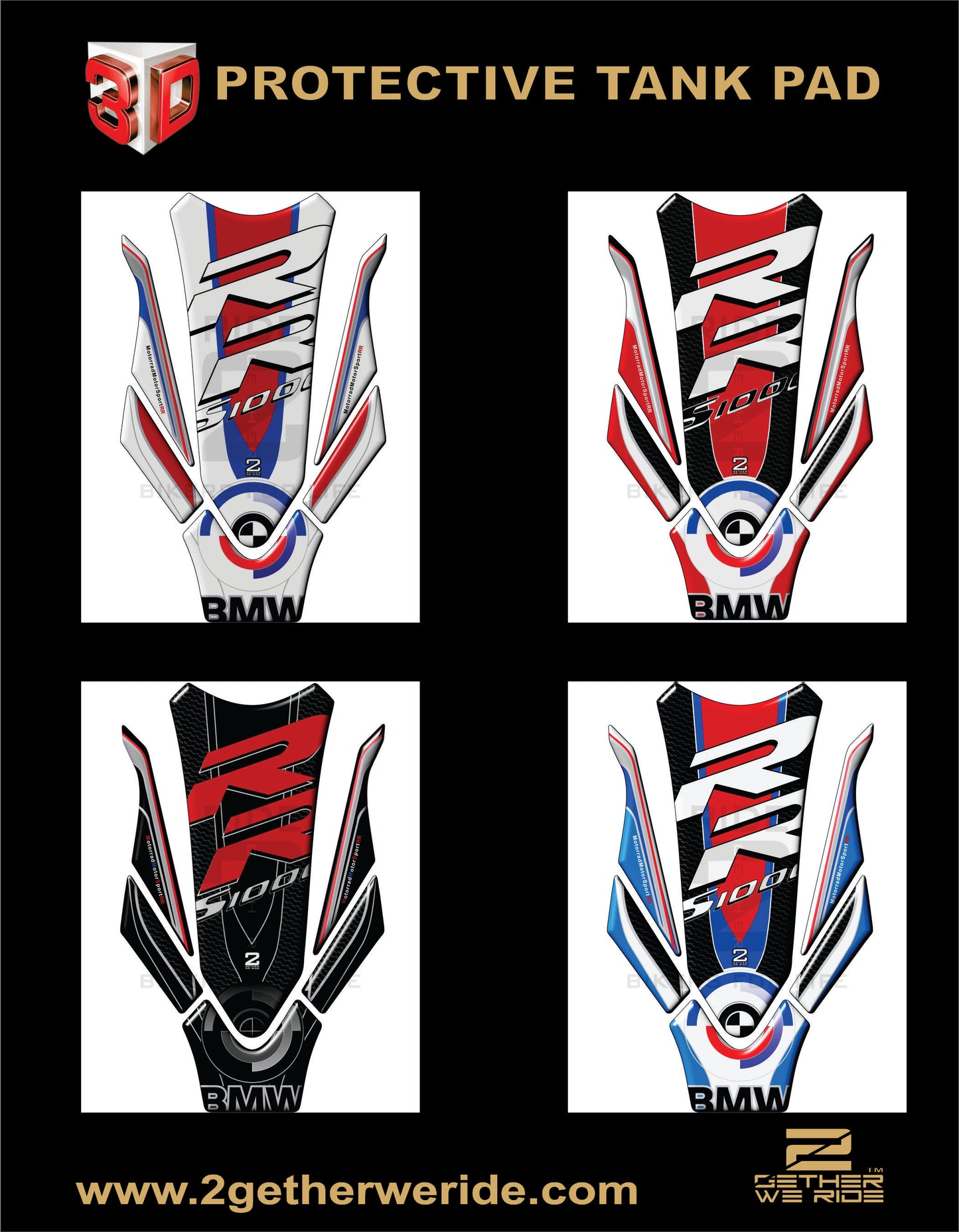 BMW S 1000 RR Tank Pad |  BMW Motor Bike Tank Protector