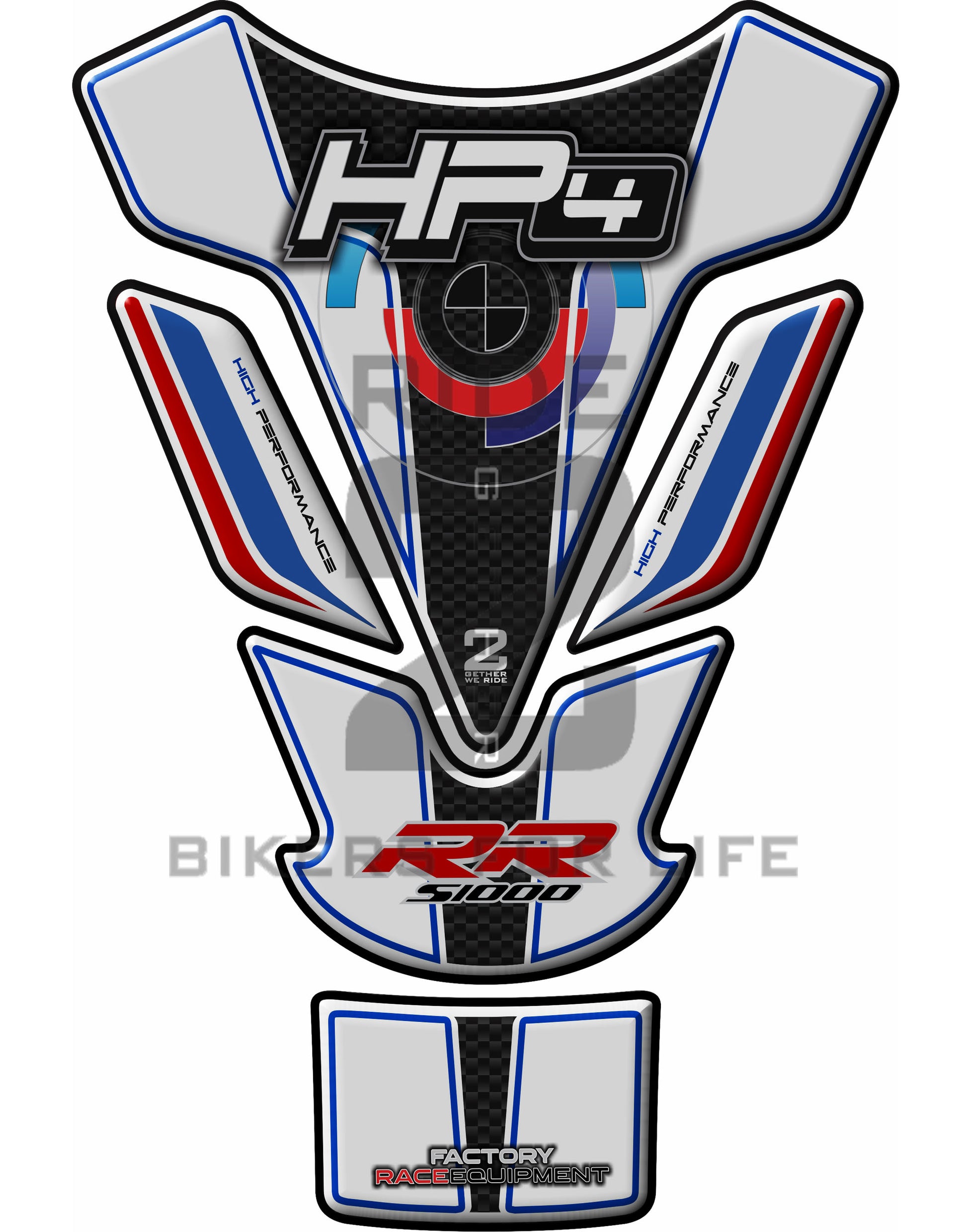 BMW S 1000 RR White  HP4 (High Performance) Motor Bike Tank Pad  Protector.   2013- 2015