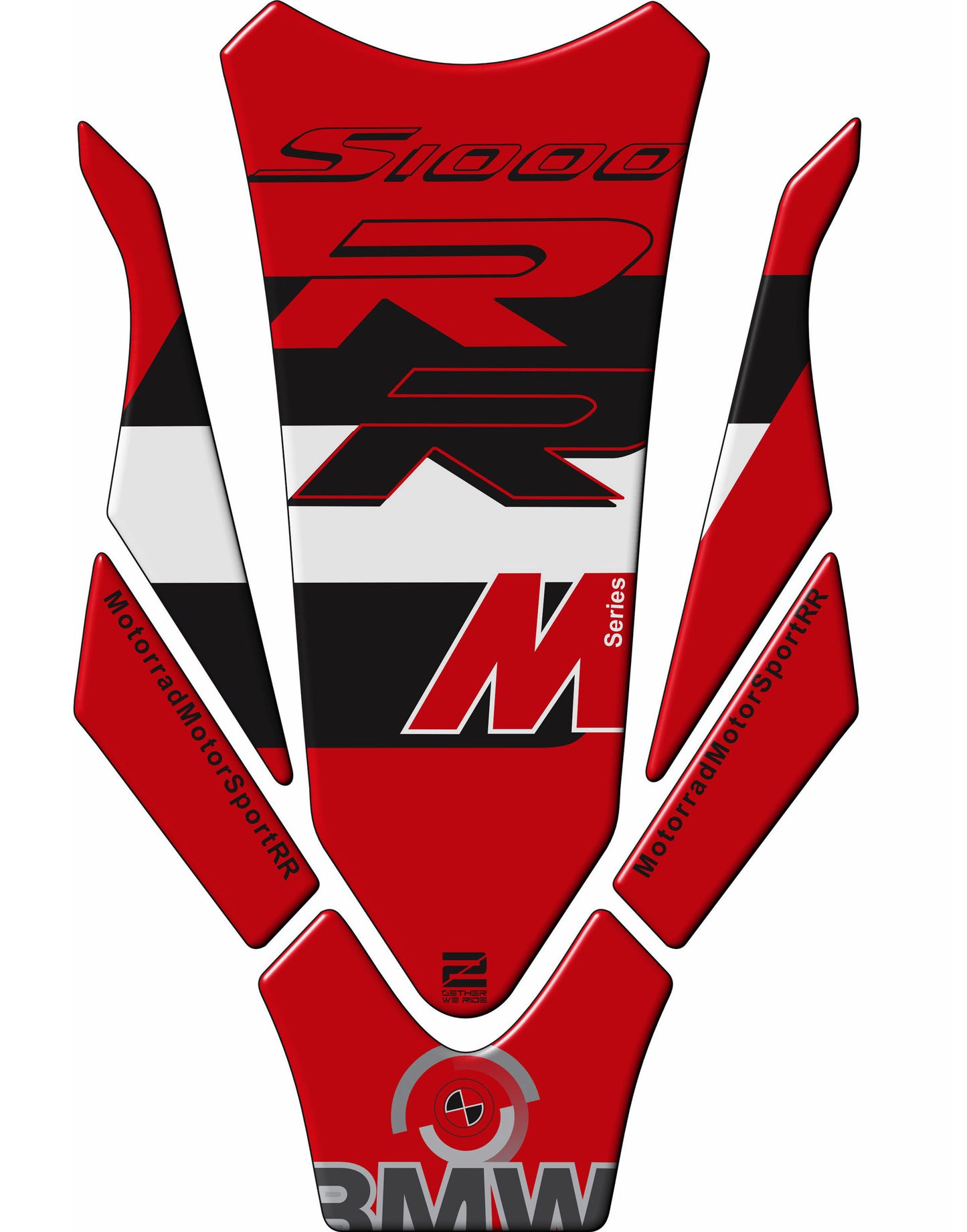 Motor Bike Tank Pad - BMW S 1000 RR White Motor Bike Tank Pad  Protector.  