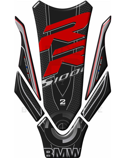 Motor Bike Tank Pad  BMW S 1000 RR Black Carbon Fibre Motor Bike Tank Pad  Protector.  201 - 2022