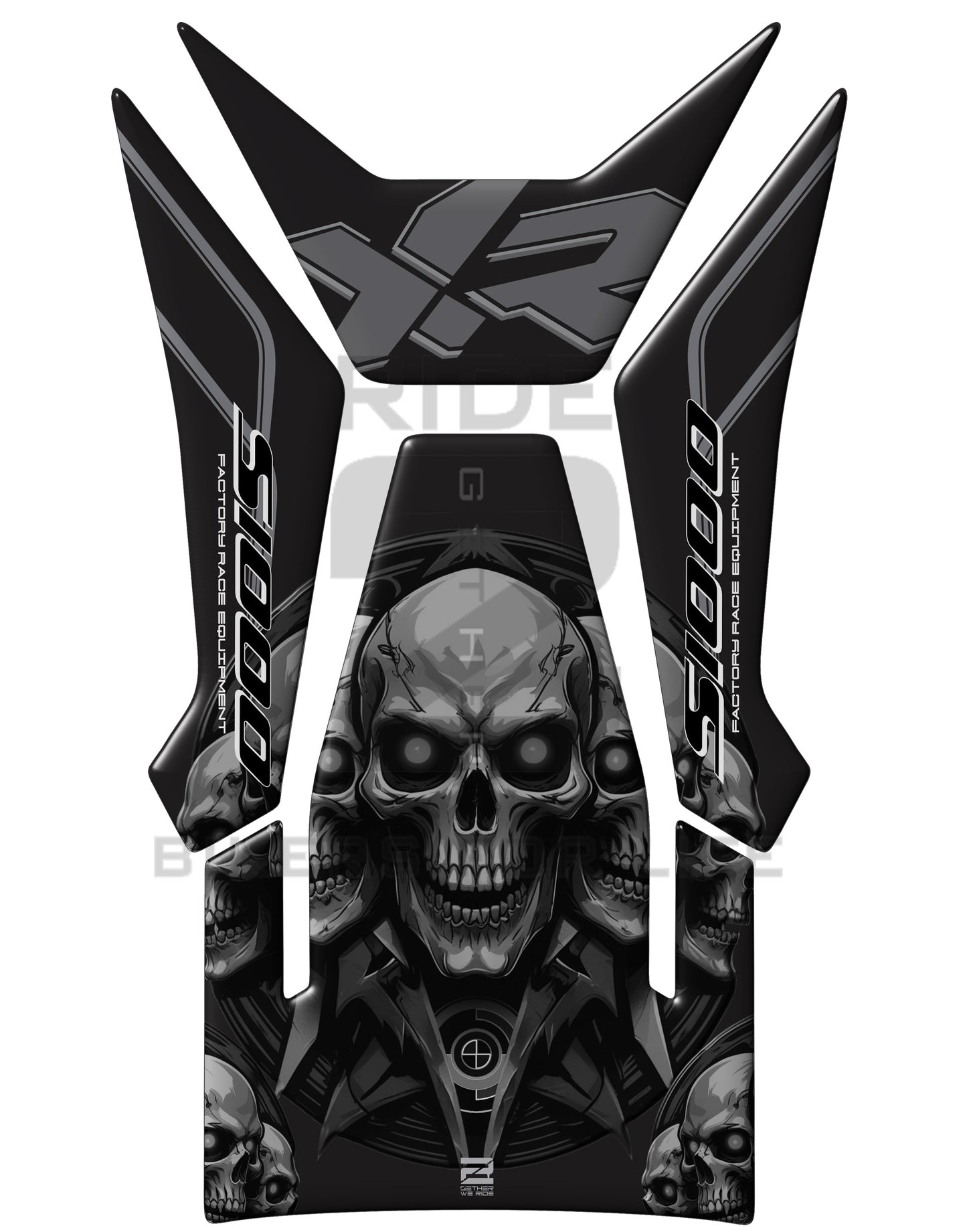 BMW S 1000 XR Black  Reaper Skull Motor Bike Tank Pad / Protector 2020 - 2023