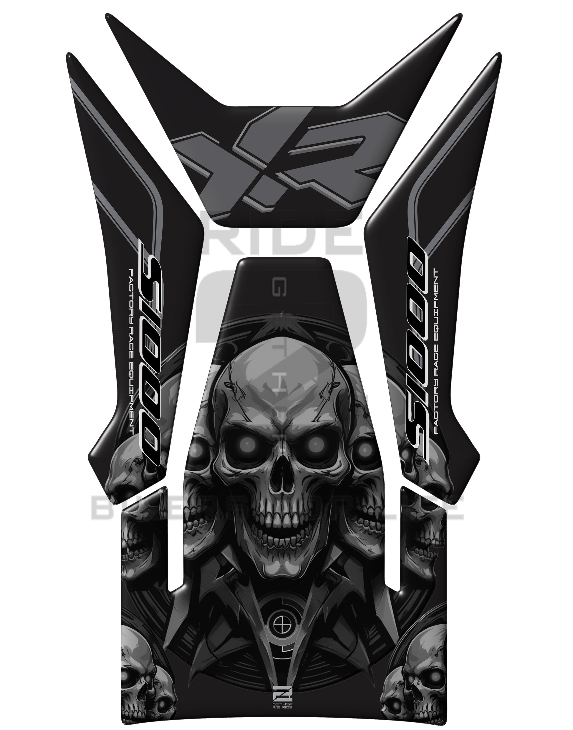 BMW S 1000 XR Black  Reaper Skull Motor Bike Tank Pad / Protector 2020 - 2023