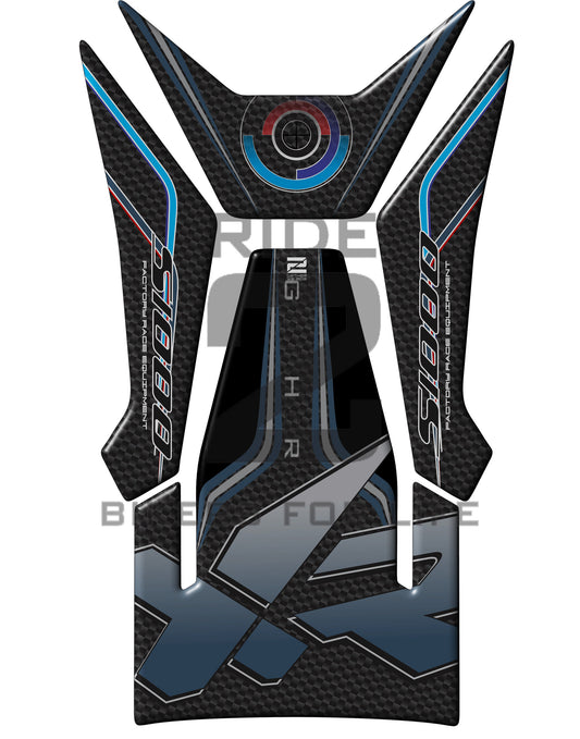 BMW S 1000 XR Blue and Black Carbon Motor Bike Tank Pad / Protector 2020 - 2023
