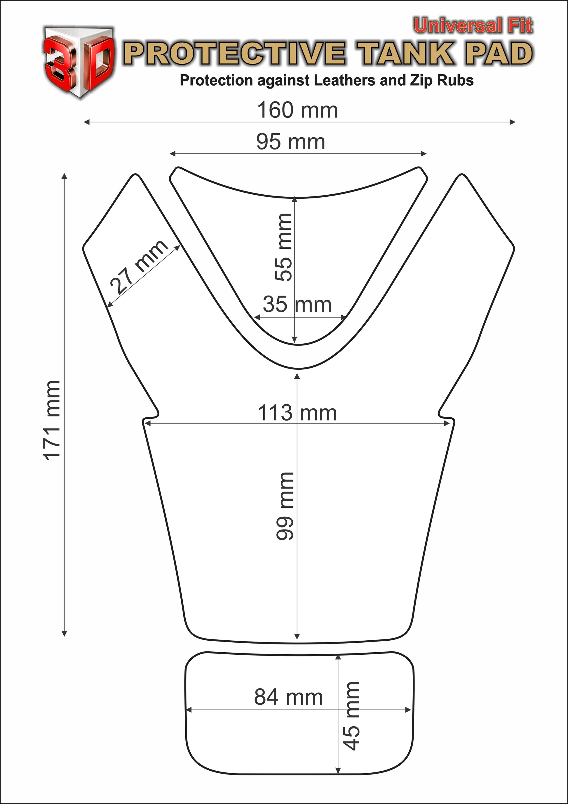 Motor Bike Tank Pad - Suzuki GSXR 1000 White Tank Pad Protector. 2017- 2023