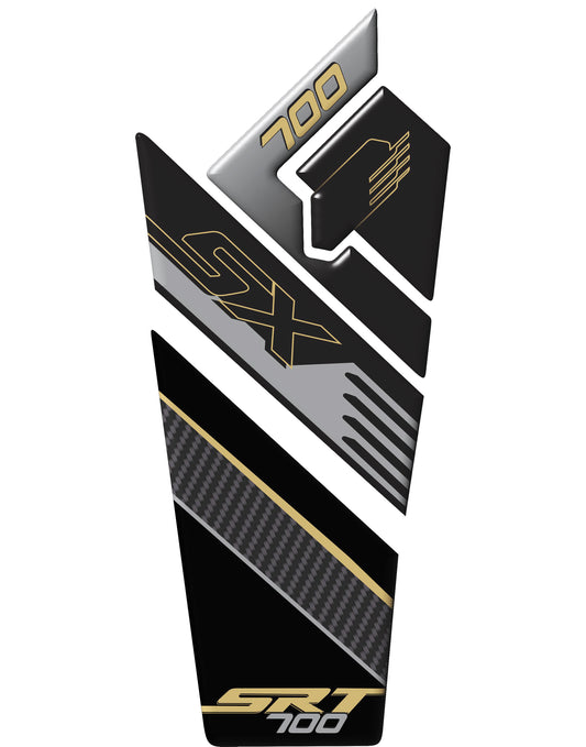 QJ Motors SRT Black and Gold Motorcycle Tank Protector
