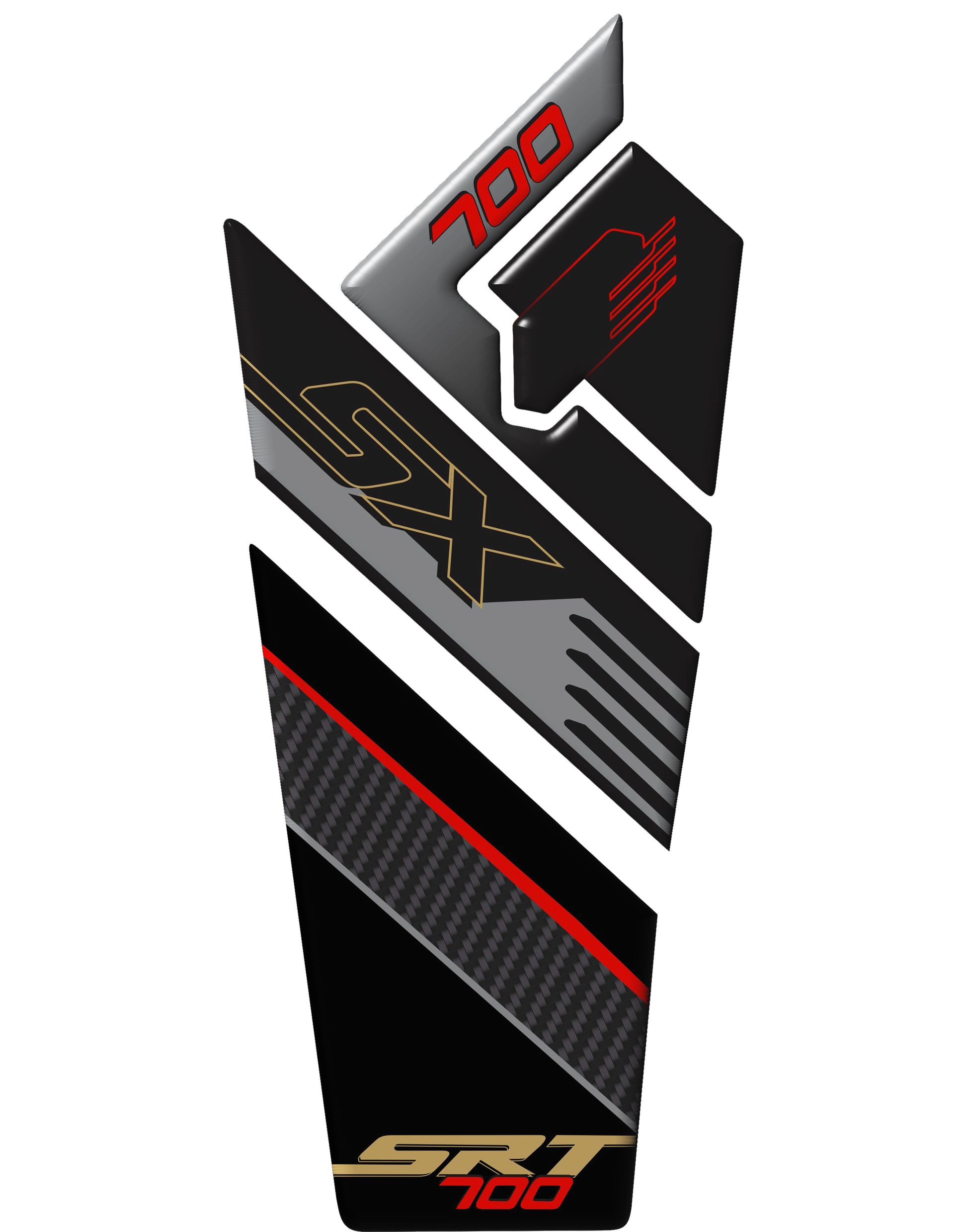 QJ Motors SRT Black and red Motorcycle Tank Protector