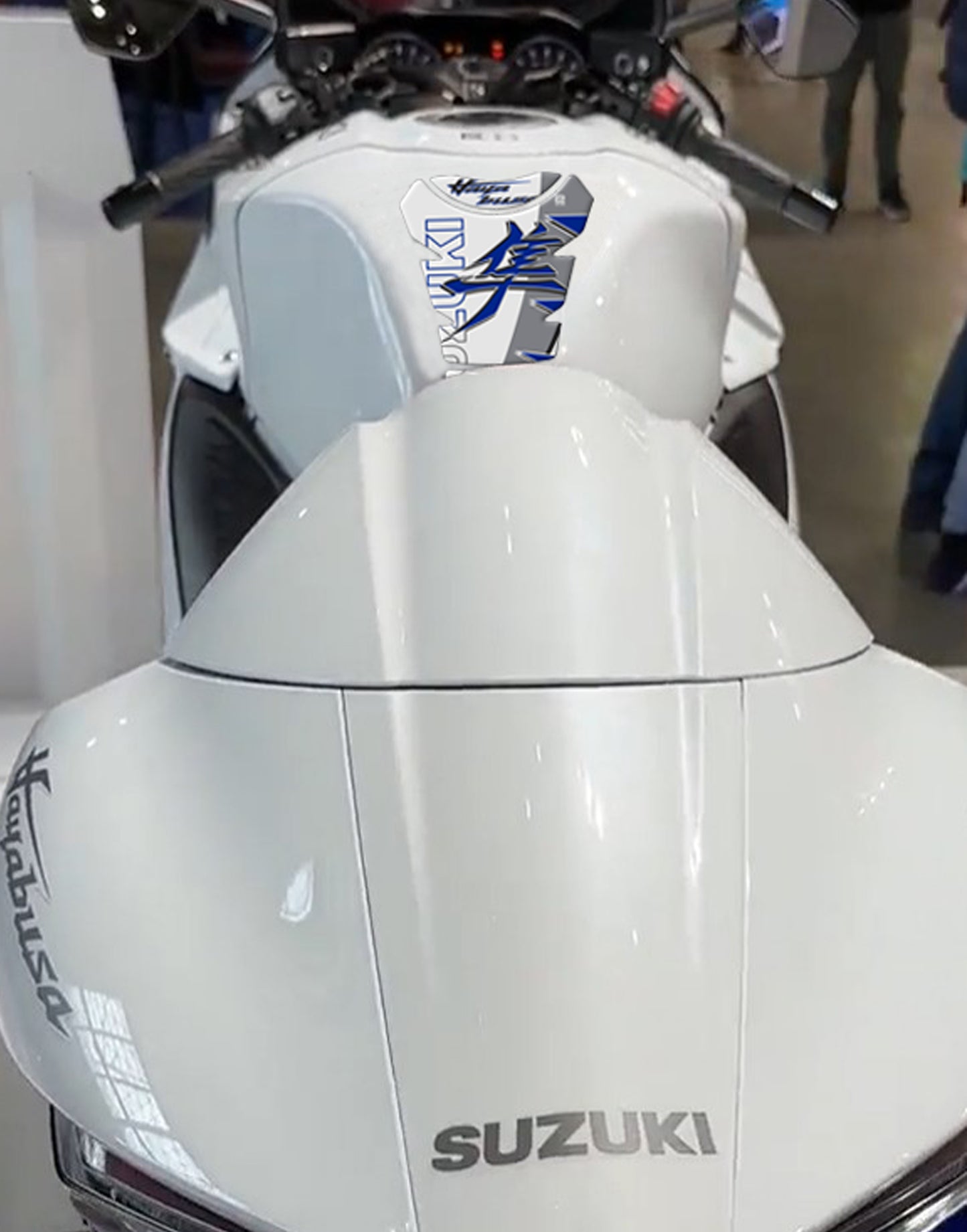 Suzuki Hayabusa Blue and White Tank Pad Protector - 2025 - 2026