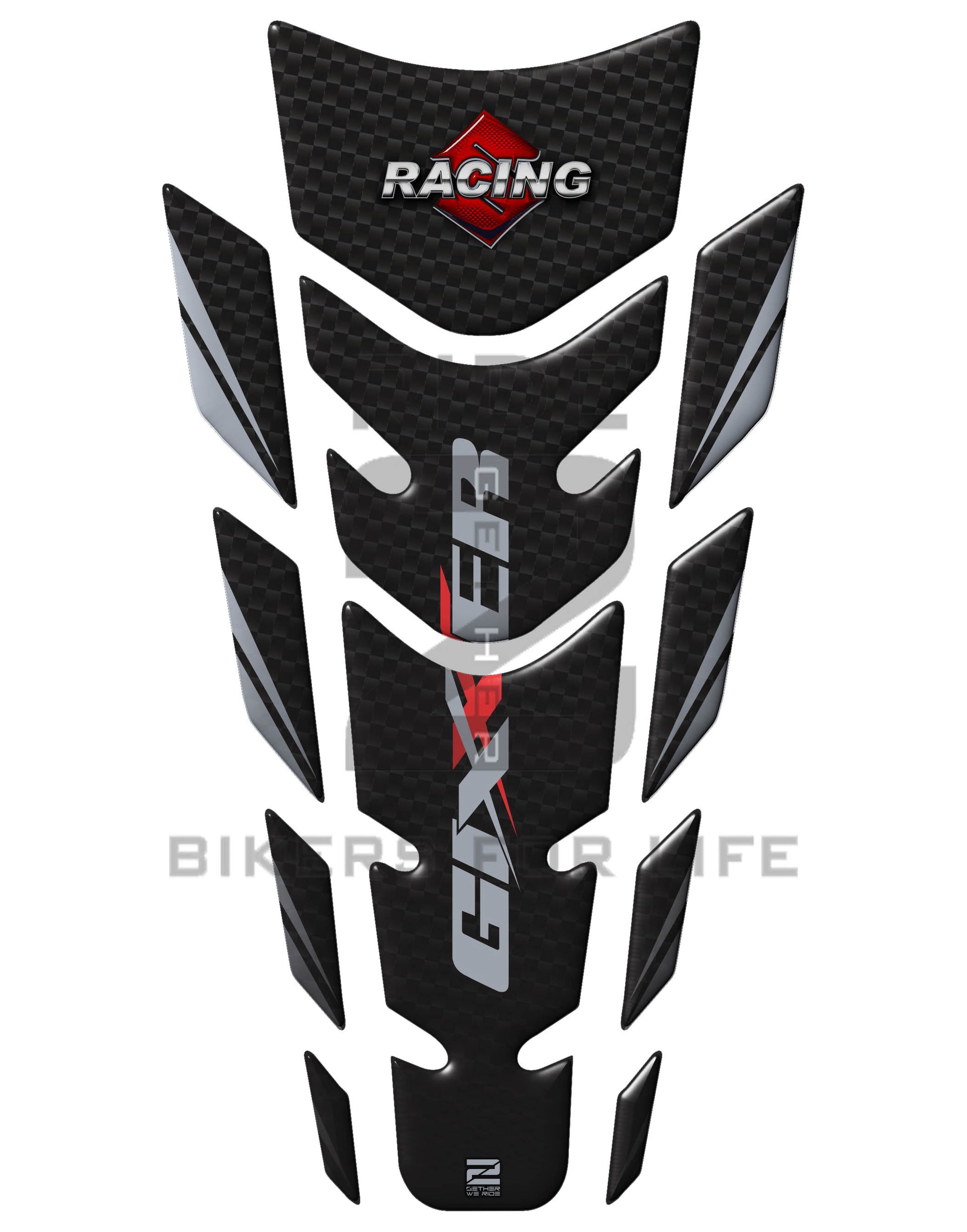 Suzuki GIXXR Black Carbon Fibre Motor Bike Tank Pad. .