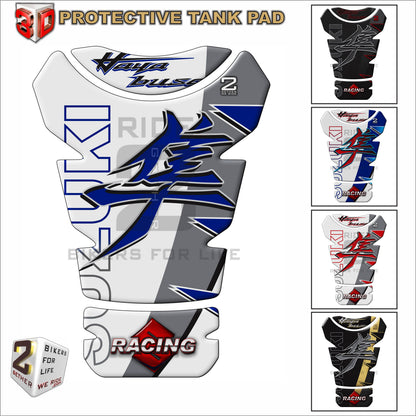 Suzuki Hayabusa Black, Gold and Carbon Fibre Tank Pad Protector - 2022 - 2023
