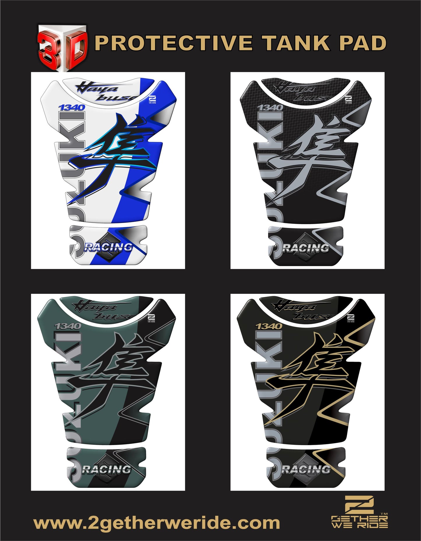 Suzuki Hayabusa Metallic Black with Red Trims Tank Pad Protector - 2025 - 2026